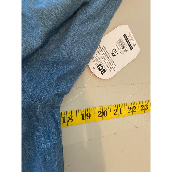 Wonder Nation Girls Denim Dress Embroidered Floral Puff Sleeve XXL (18) - Picture 8 of 12